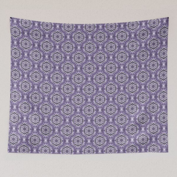 Item preview, White Hexagon Geometric Pattern in Purple designed and sold by Artistestella.