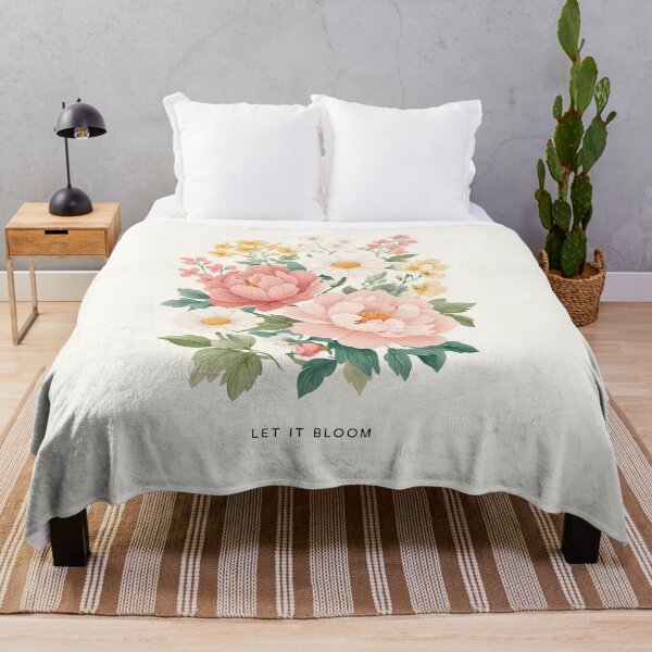 Item preview, Let It Bloom – Elegant Flower Bouquet Illustration with Inspirational Typography designed and sold by BobaBunny76.