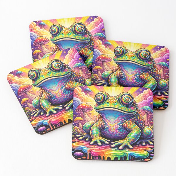 Item preview, Psychedelic Toad – Trippy Frog Mushroom Fantasy Illustration designed and sold by DrizzyV.
