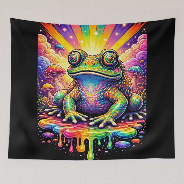 Item preview, Psychedelic Toad – Trippy Frog Mushroom Fantasy Illustration designed and sold by DrizzyV.