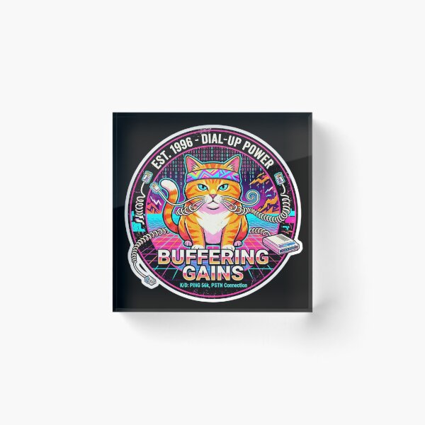 Item preview, Buffering Gains Dial-Up Cat designed and sold by Oommen Studio .