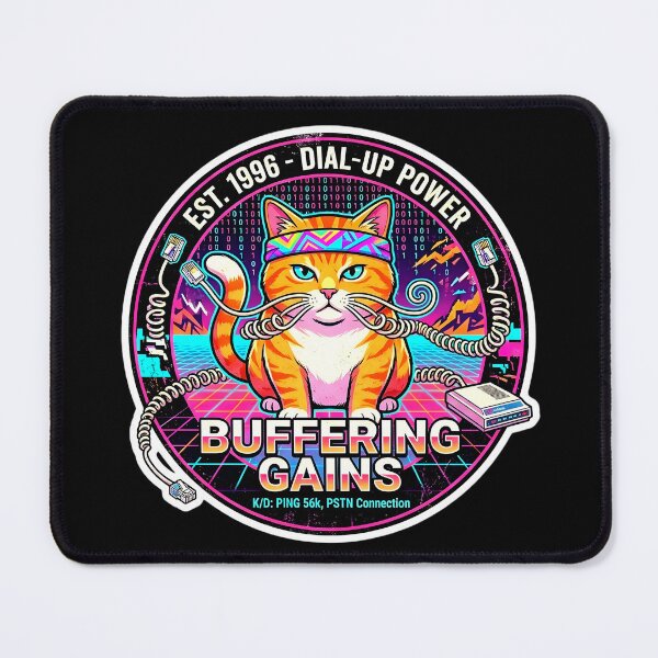 Item preview, Buffering Gains Dial-Up Cat designed and sold by Oommen Studio .
