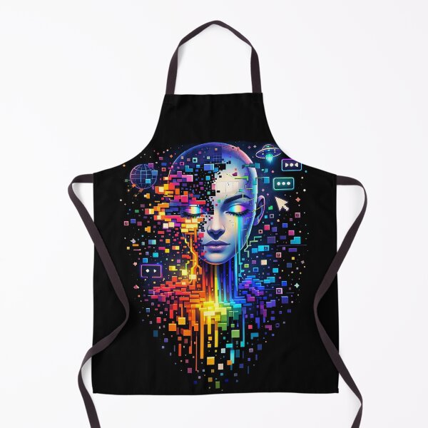 Item preview, Digital Avatar Melting Into Pixels – Cyberpunk AI Glitch Art T-Shirt designed and sold by FunkyVista.