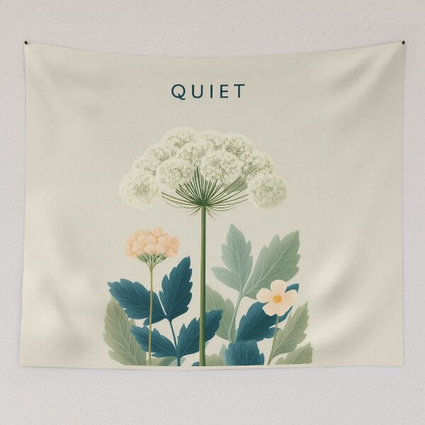 Item preview,  Dill Flower Quiet – Minimal Botanical Illustration with Calm Typography designed and sold by BobaBunny76.