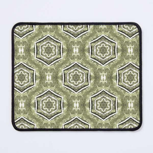 Item preview, White Hexagon Geometric Pattern in Olive Green designed and sold by Artistestella.