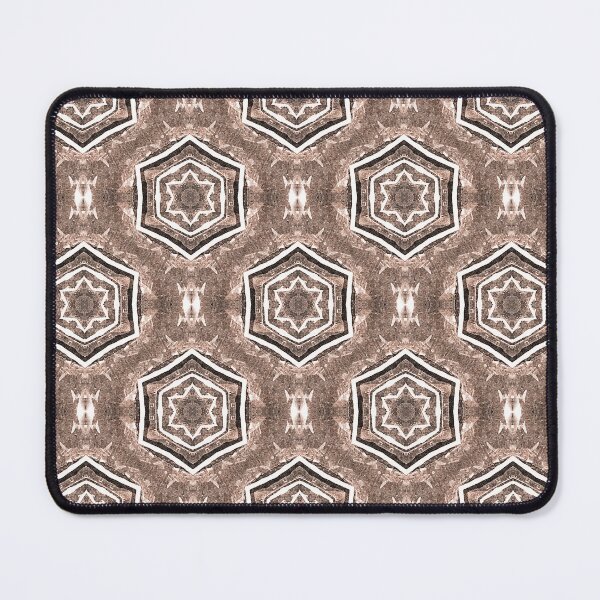 Item preview, White Hexagon Geometric Pattern in Brown designed and sold by Artistestella.