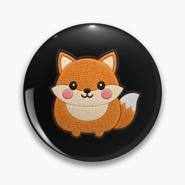 Item preview, Super Cute Kawaii Fox Embroidery Patch Style | Chibi Pastel Orange Fox Aesthetic | Cute Animal Sticker & T-Shirt Design designed and sold by ColorSplash123.