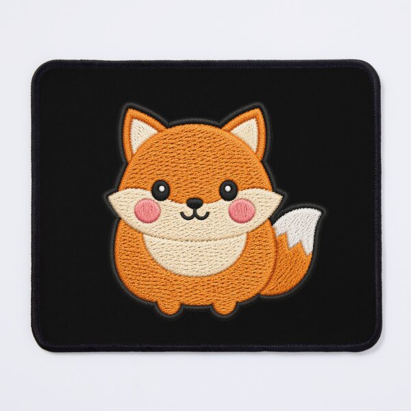 Item preview, Super Cute Kawaii Fox Embroidery Patch Style | Chibi Pastel Orange Fox Aesthetic | Cute Animal Sticker & T-Shirt Design designed and sold by ColorSplash123.