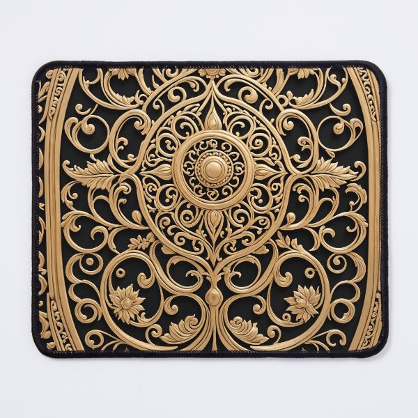 Item preview, Golden Baroque Floral Mandala – Ornate Symmetry Art designed and sold by ShaDeS-AI-Art.