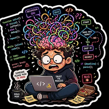 Artwork thumbnail, Brain Overflow: Debugging My Existence by CodingPrintHub