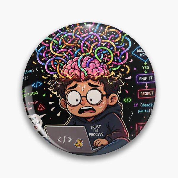 Item preview, Brain Overflow: Debugging My Existence designed and sold by CodingPrintHub.