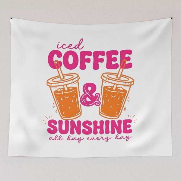 Item preview, Iced Coffee and Sunshine All Day Every Day T-Shirt | Retro Summer Vibes | Cute Coffee Lover Gift designed and sold by Shivartdesign36.