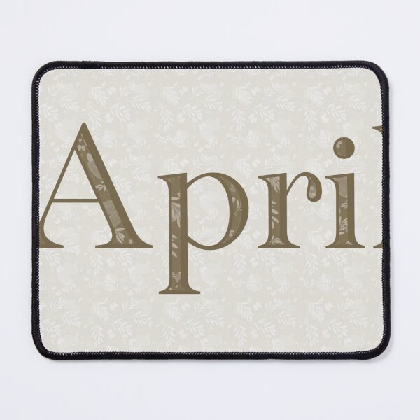 Item preview, Lettering ,word April. Illustration for card, calendar and notebook, logo, card, poster, heading and beautiful title. Olive pattern background. designed and sold by TaniaArtDesign.
