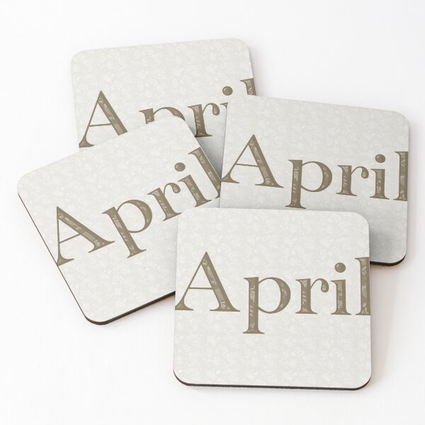 Item preview, Lettering ,word April. Illustration for card, calendar and notebook, logo, card, poster, heading and beautiful title. Olive pattern background. designed and sold by TaniaArtDesign.