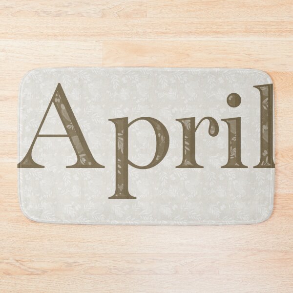 Item preview, Lettering ,word April. Illustration for card, calendar and notebook, logo, card, poster, heading and beautiful title. Olive pattern background. designed and sold by TaniaArtDesign.
