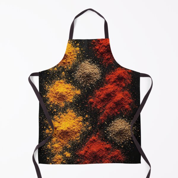 Item preview, Colorful Spice Powder Piles on Black Background – Creative Top View designed and sold by EmeraldeaArt.