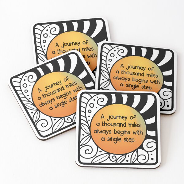 Item preview, Thousand Miles Single Step Quote Art designed and sold by MottoMosaic.