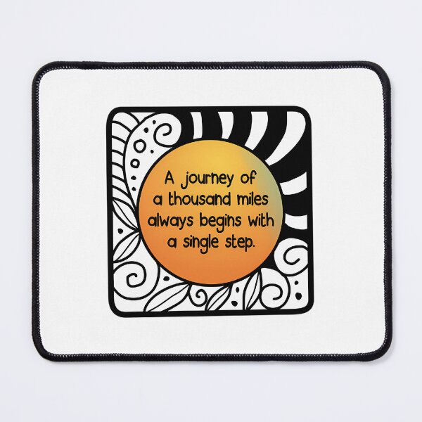 Item preview, Thousand Miles Single Step Quote Art designed and sold by MottoMosaic.