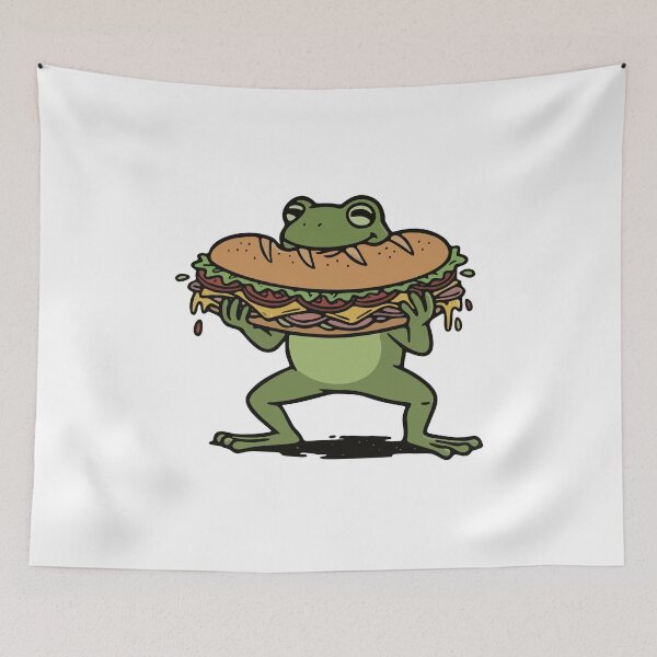 Item preview, Funny Frog Eating Giant Subway Sandwich designed and sold by Floomart.