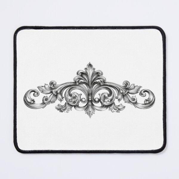Item preview, Vintage Baroque Ornate Swirl - Luxury Aesthetic Silver Chrome Art designed and sold by Muskancreatives.