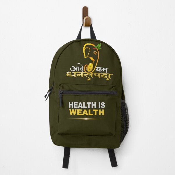 Item preview, Health is Wealth Ganesha Line Art Design designed and sold by LeelaWorks.org.
