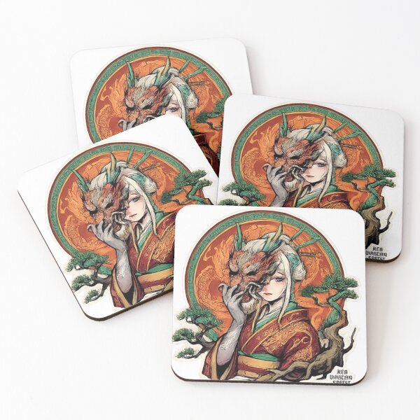 Item preview, Japanese Spirit Fox Mask Girl – Kitsune Yokai Art, Anime Aesthetic Sticker, Vintage Mythical Illustration designed and sold by Sticker Hubs.