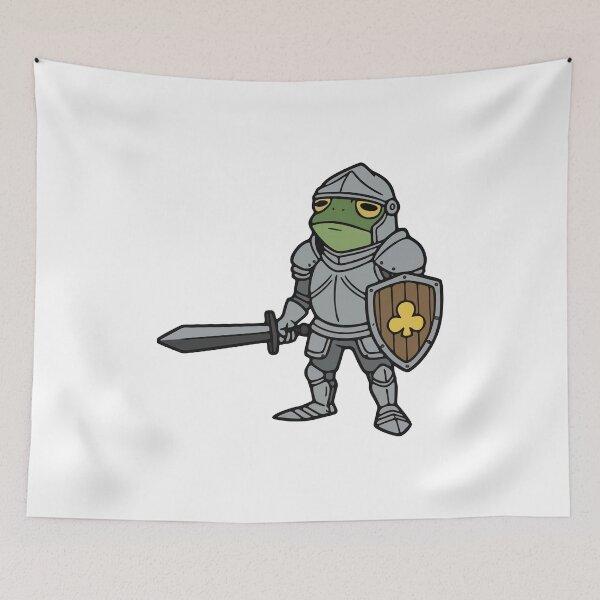 Item preview, Brave Knight Frog in Full Plate Armor with Sword and Shield designed and sold by Floomart.