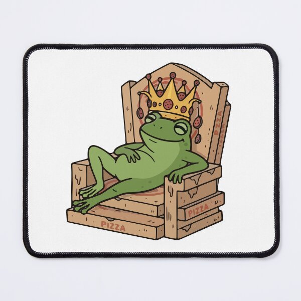 Item preview, Pizza King Frog Relaxing on Cardboard Box Throne designed and sold by Floomart.