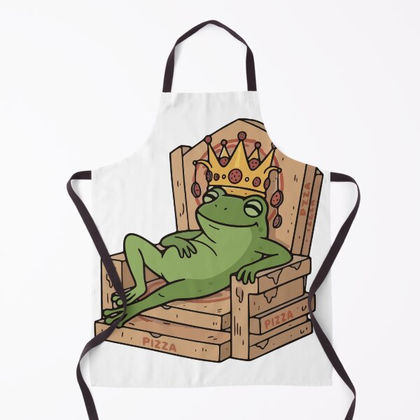 Item preview, Pizza King Frog Relaxing on Cardboard Box Throne designed and sold by Floomart.