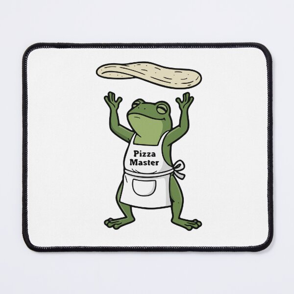 Item preview, Chef Frog Tossing Pizza Dough in Apron designed and sold by Floomart.