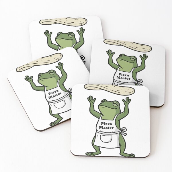 Item preview, Chef Frog Tossing Pizza Dough in Apron designed and sold by Floomart.