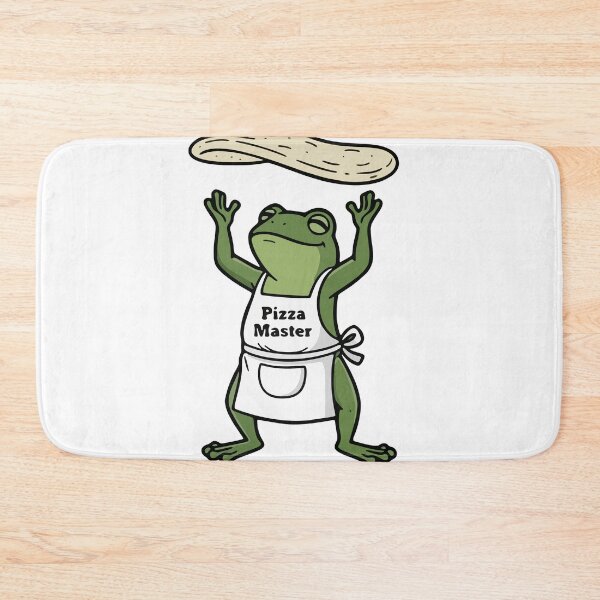 Item preview, Chef Frog Tossing Pizza Dough in Apron designed and sold by Floomart.