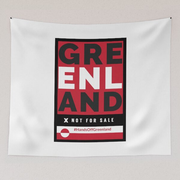 Item preview, Greenland Not For Sale Hands Off Greenland Flag Red White Black  designed and sold by GraTEEtude.