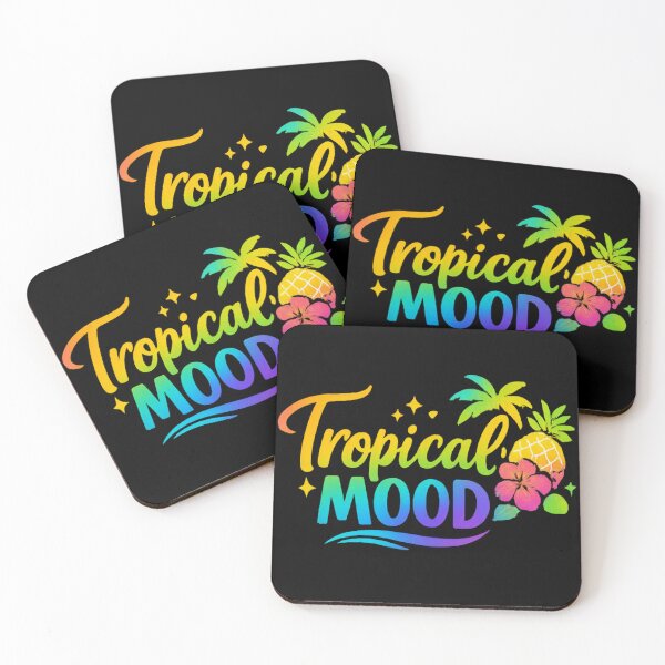 Item preview, Tropical Mood - Vibrant Rainbow Summer Paradise Typography designed and sold by myforestfog.