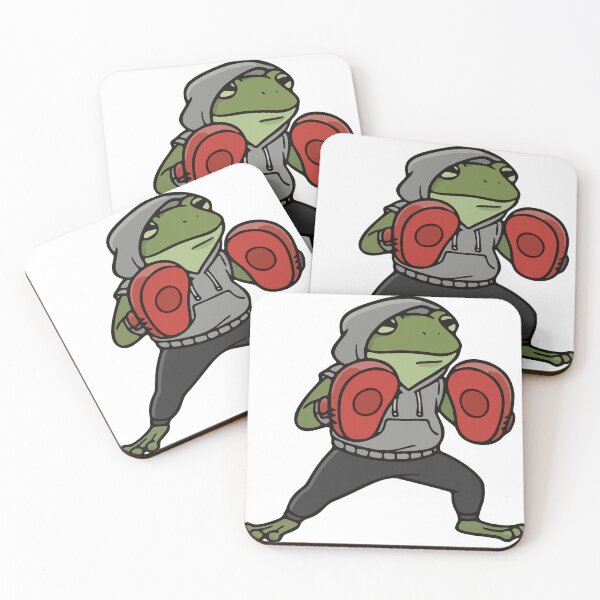 Item preview, Boxing Frog in Hoodie Training with Punch Mitts designed and sold by Floomart.