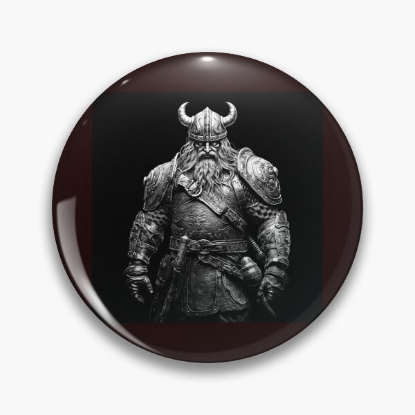 Item preview, Viking Warrior Black and White Fantasy Illustration designed and sold by inkoutninja.