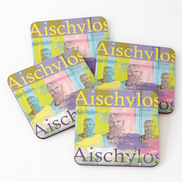 Item preview, Aeschylus Greek Dramatist Portrait Colorful Collage Pop Art designed and sold by Mauswohn.
