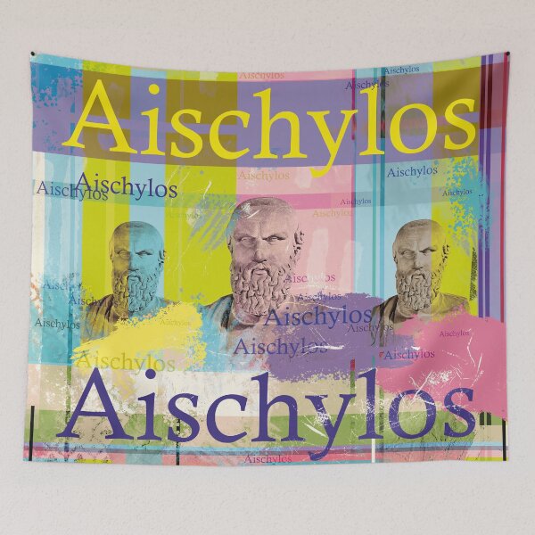 Item preview, Aeschylus Greek Dramatist Portrait Colorful Collage Pop Art designed and sold by Mauswohn.