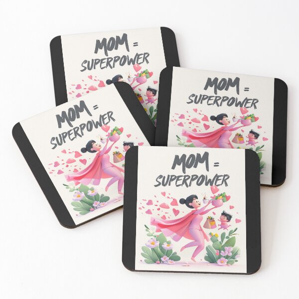 Item preview, Mom = Superpower – Cute Super Mom 3D Cartoon Mother’s Day Design designed and sold by SmartyWonders.