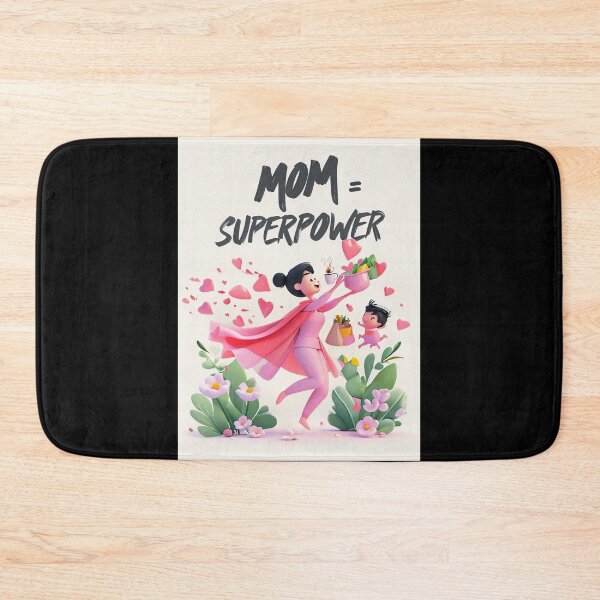 Item preview, Mom = Superpower – Cute Super Mom 3D Cartoon Mother’s Day Design designed and sold by SmartyWonders.