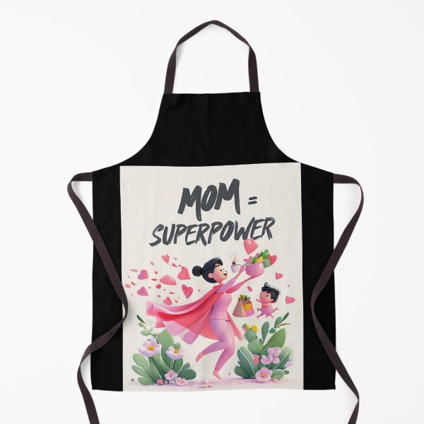 Item preview, Mom = Superpower – Cute Super Mom 3D Cartoon Mother’s Day Design designed and sold by SmartyWonders.