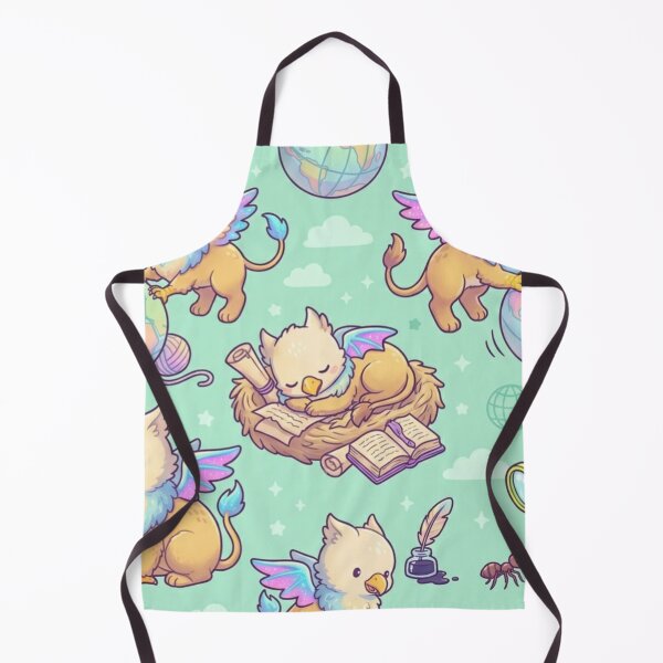 Item preview, Cute Kawaii Baby Griffin Explorers & Magic Globe Pastel Pattern designed and sold by InnerwayStudio.