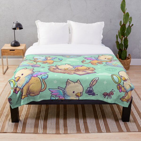 Aperçu de l'œuvre Adorables bébés griffons kawaii explorateurs et globe magique à motifs pastel créée et vendue par InnerwayStudio.