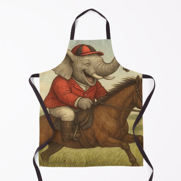 Item preview, Funny elephant as a jockey on a galloping horse illustration designed and sold by Mauswohn.