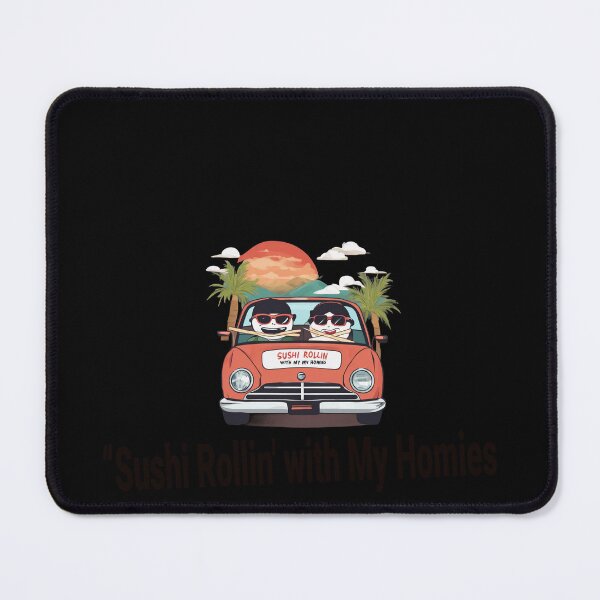 Item preview, Sushi Rollin with My Homies Funny Food Pun Sticker designed and sold by tineldesign.