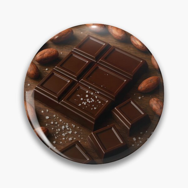 Item preview, Dark Chocolate Bar with Cocoa Beans on Rustic Wooden Surface designed and sold by EmeraldeaArt.