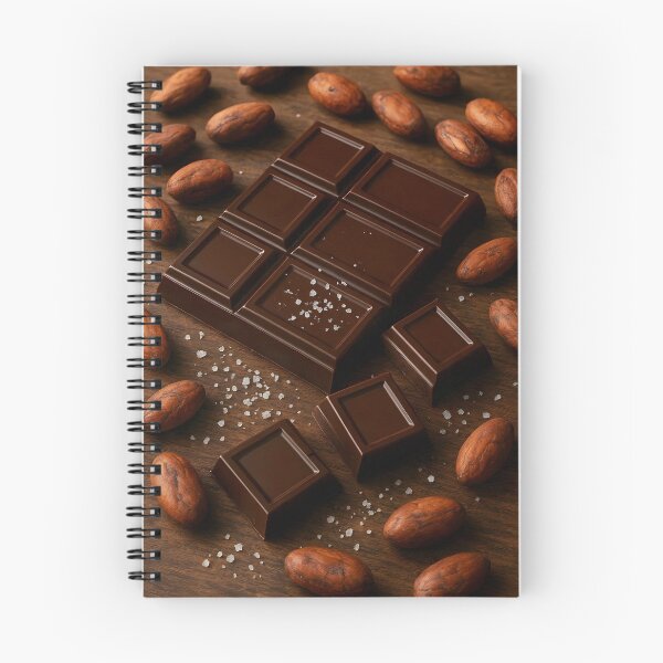 Item preview, Dark Chocolate Bar with Cocoa Beans on Rustic Wooden Surface designed and sold by EmeraldeaArt.