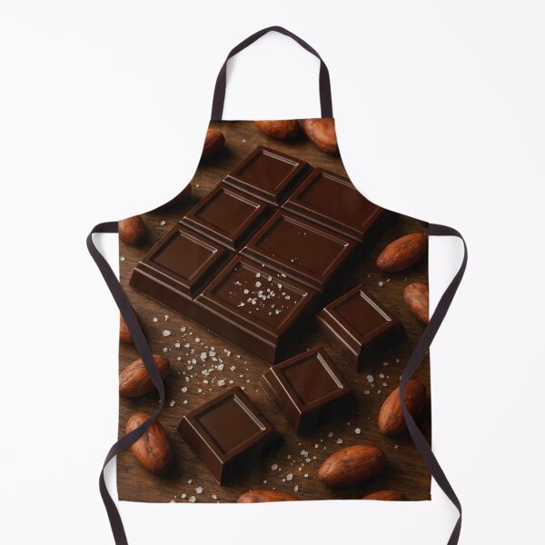 Item preview, Dark Chocolate Bar with Cocoa Beans on Rustic Wooden Surface designed and sold by EmeraldeaArt.