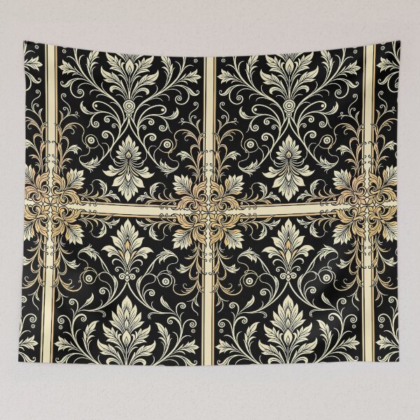 Item preview, Golden Ornamental Floral Panel – Elegant Symmetry Art designed and sold by ShaDeS-AI-Art.