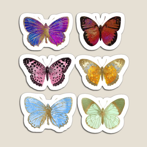 Artikel-Vorschau von Aquarell Schmetterlinge, bunte Schmetterling Aufkleber, designt und verkauft von EarthlyIndigo.